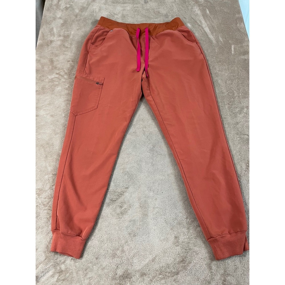 Figs Technical Scrub Zamora Joggers Pants Women M Orange Polyester W18SW2005 EUC